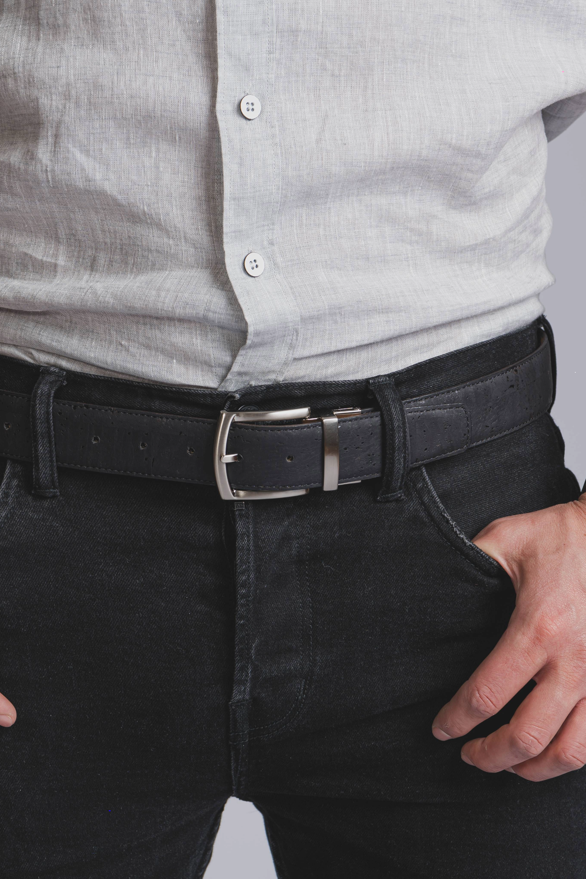 Cinturón Reversible Hombre DC-Tiradia Cork (Marrón/Negro)
