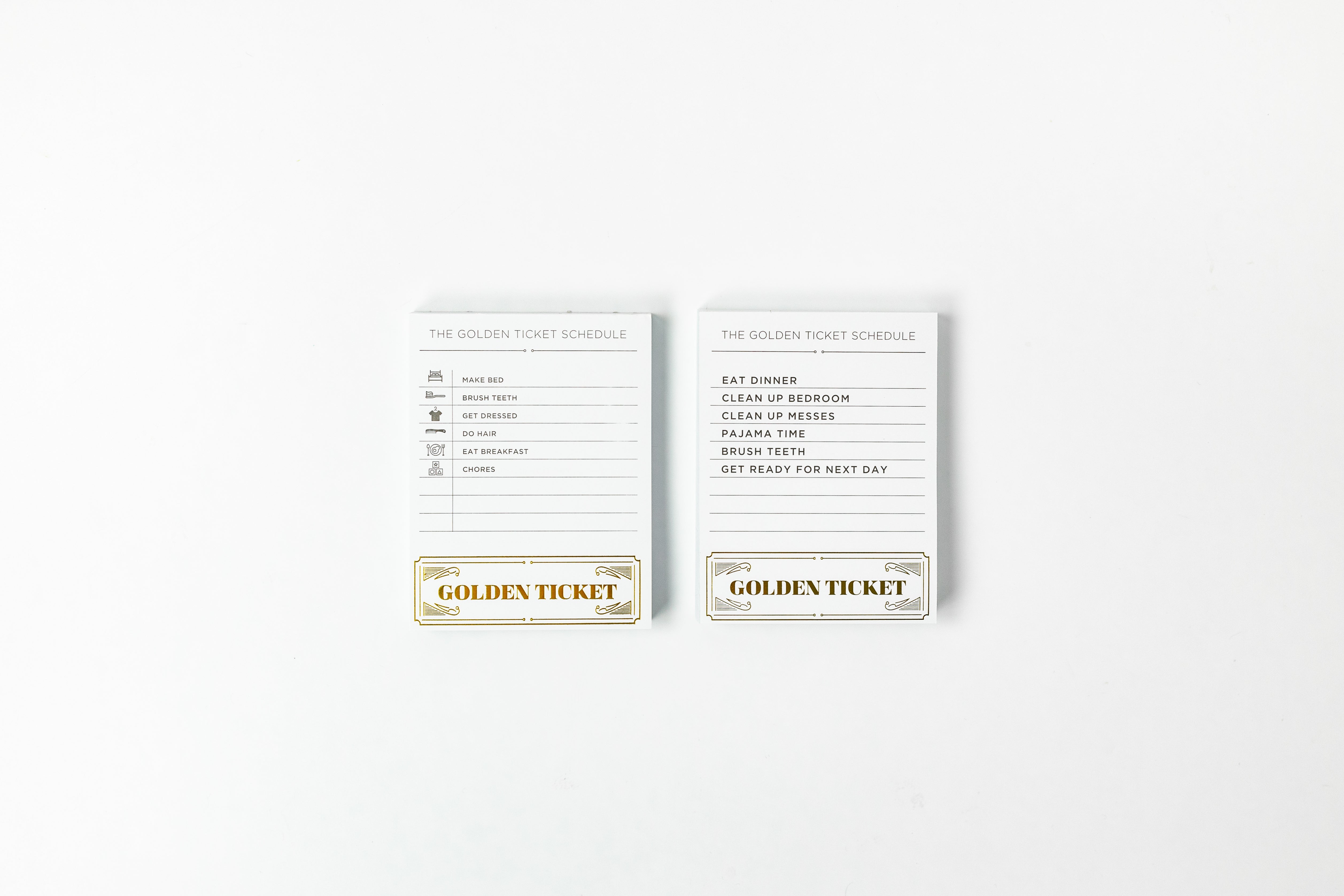 Set of 3-2 month Golden Ticket Chore Charts