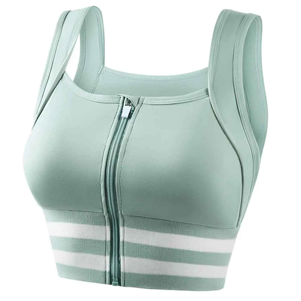 Black ALIKIKI sporty zip-front top, padded yoga vest for plus sizes, designed for active wear and comfortable movement.