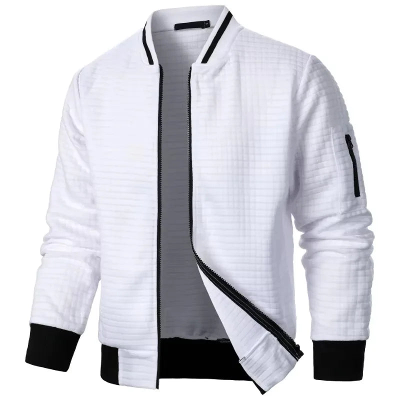 Men's khaki baseball jacket by ANIMAL GAME, warm autumn sport coat with zipper, casual and comfortable for outdoor wear.