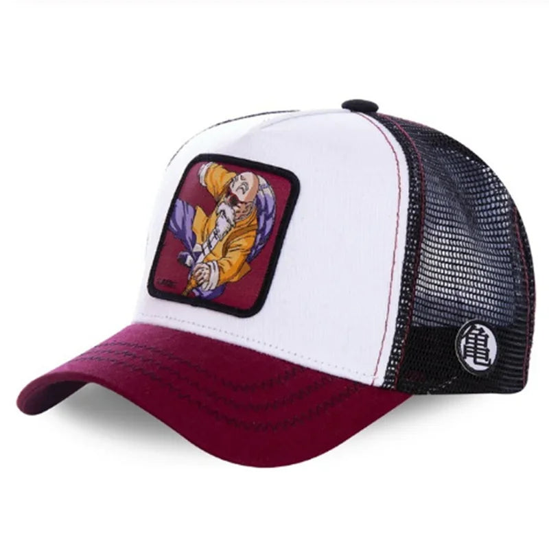 Bandai Dragon Ball Son Goku summer baseball cap with embroidered design, adjustable mesh brim, lightweight and stylish for fans.
