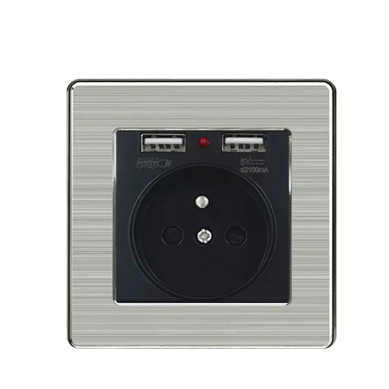 BIHU LED 1-4 Gang stainless steel switch for home lighting, 1/2 way, durable metal construction, wall-mounted design.