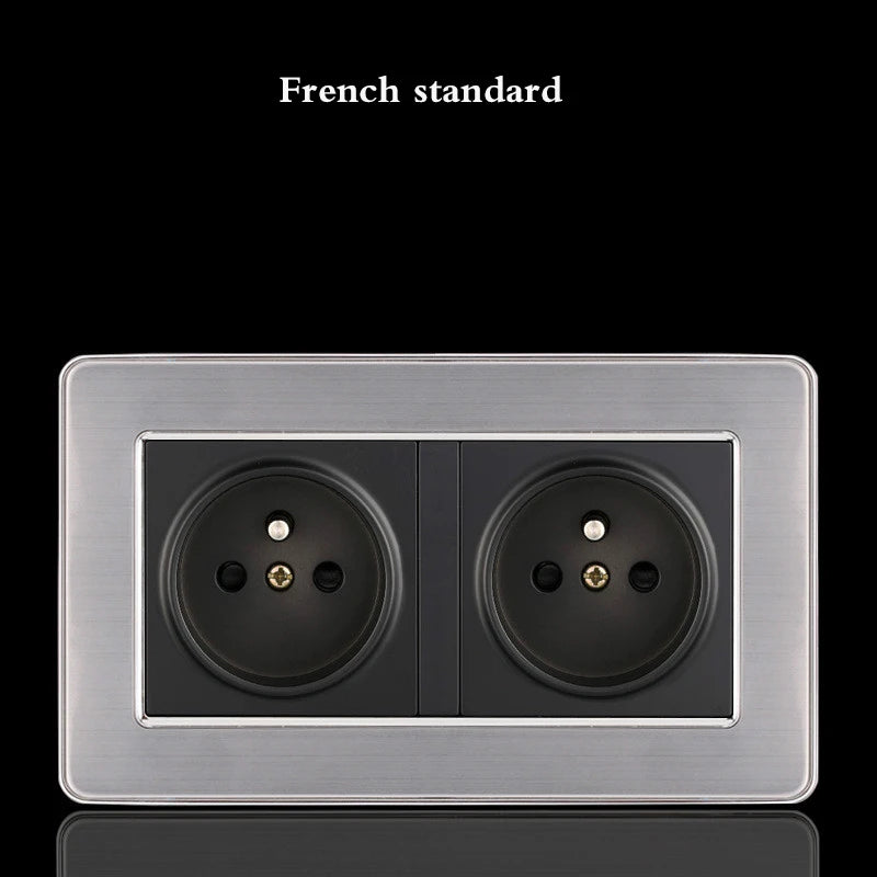BIHU LED 1-4 Gang stainless steel switch for home lighting, 1/2 Vía, modern design, durable and easy to install.