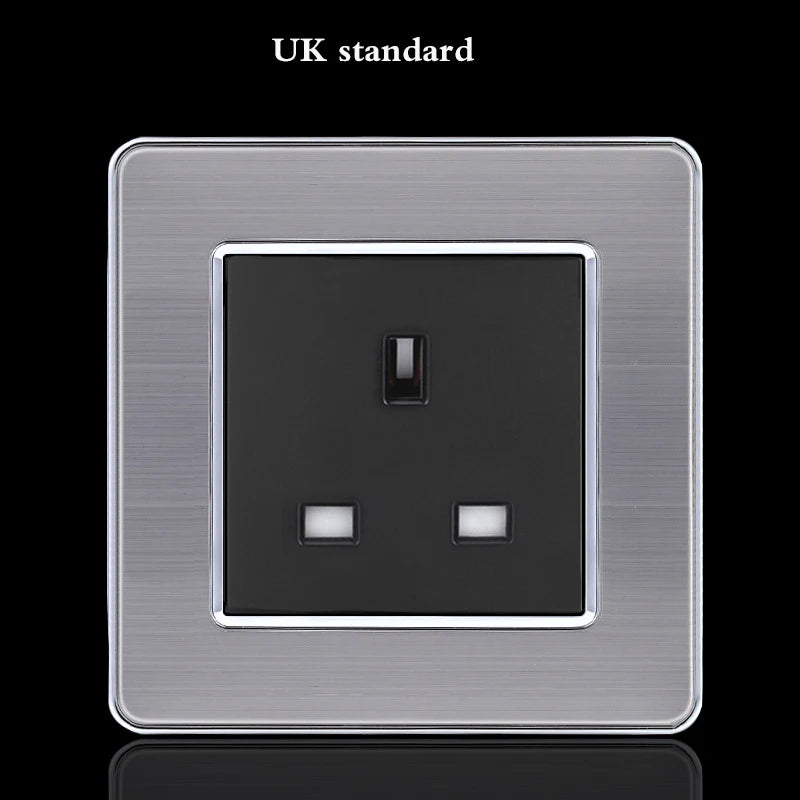 BIHU LED 1-4 gang stainless steel switch for home lighting, 1/2 way, durable and modern design.