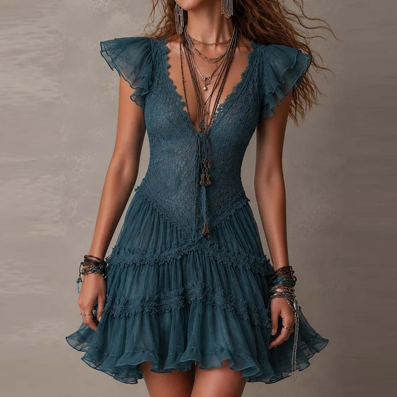 Chic sleeveless leopard print party dress for women, featuring a stylish and elegant design by Corporación Turística.