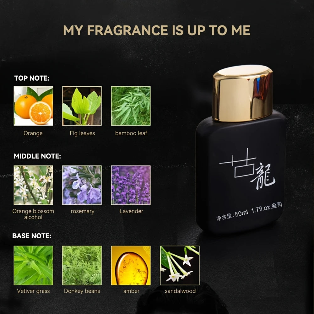 Colonia Royal & Black Dragon for Men, 50ml, fragrance bottle with elegant packaging, by Corporación Turística.