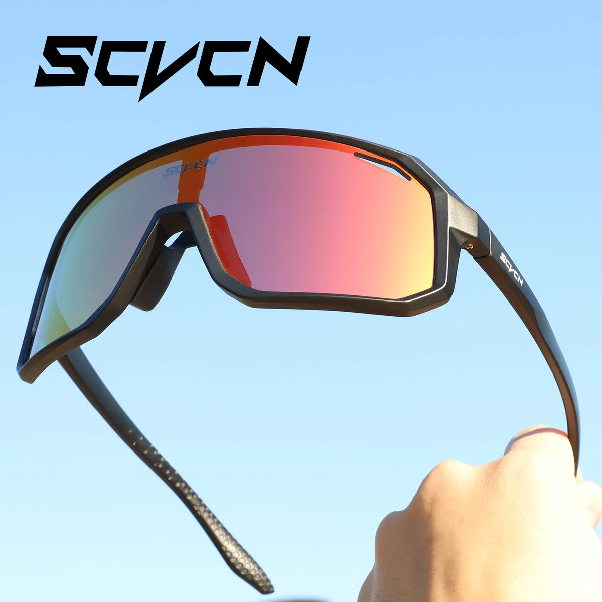 Corporal Turística UV400 cycling sunglasses with black frames and clear lenses, designed for running, hiking, and outdoor sports.