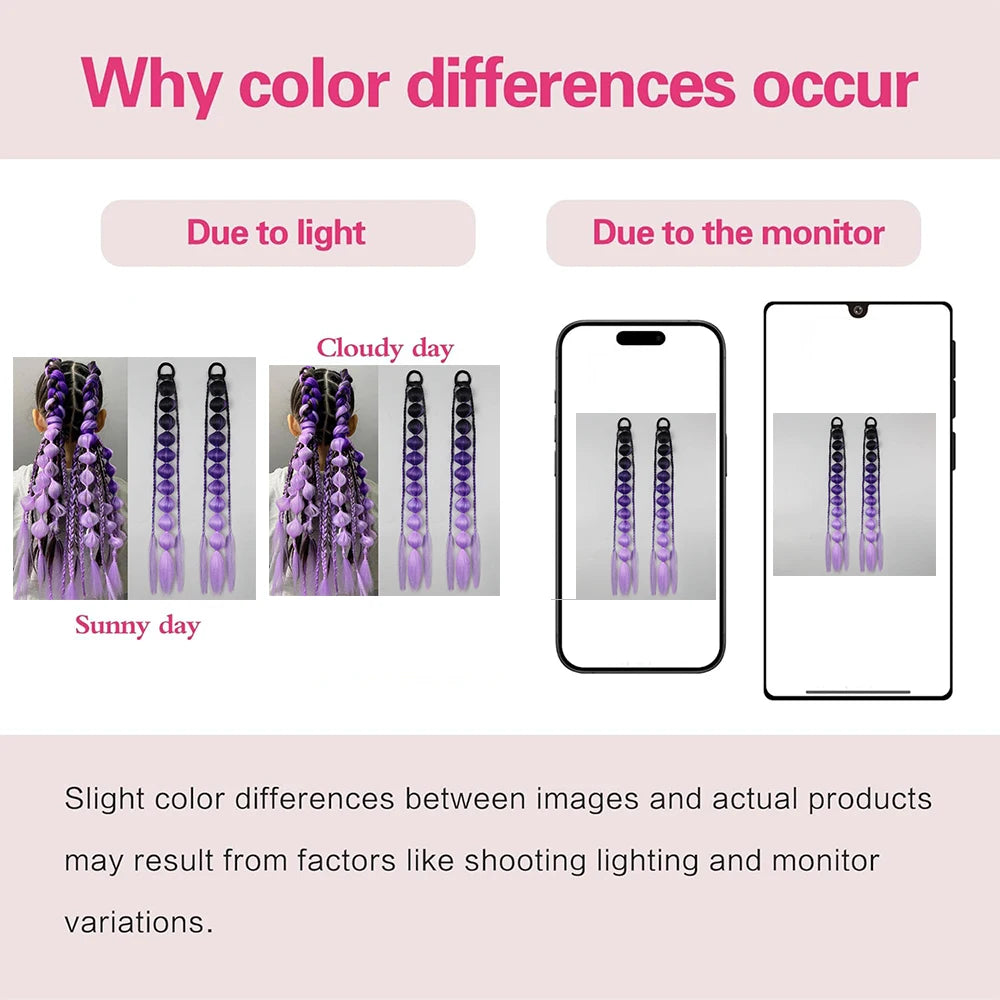 Synthetic bubble ponytail extension in vibrant colors, designed for easy attachment and a stylish, voluminous hair look.