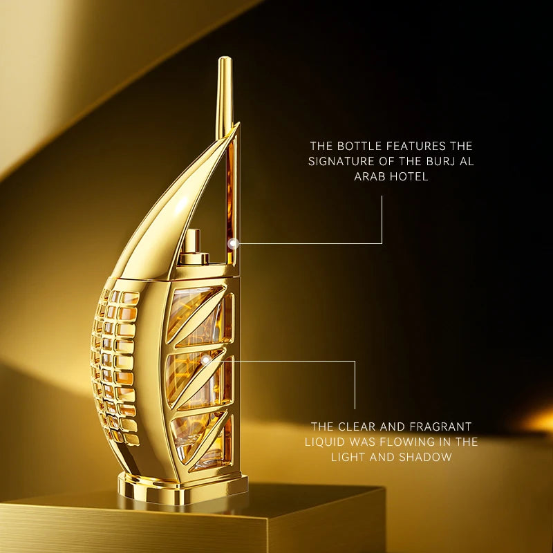 Unisex Morakot Golden Vacation perfume bottle by Corporación Turística, featuring a sleek gold design for long-lasting scent.
