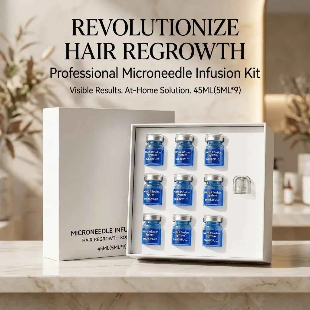 Microagujas para el crecimiento del cabello, kit de tratamiento de Corporación Turística con pequeñas agujas para estimular el cuero cabelludo.