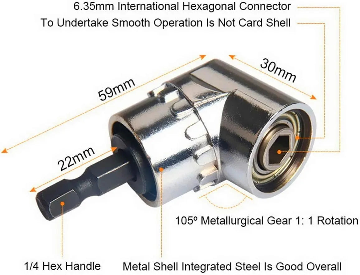 105-degree angle power plug adapter by Corporación Turística, compact tool for easy electrical connections at sharp angles.