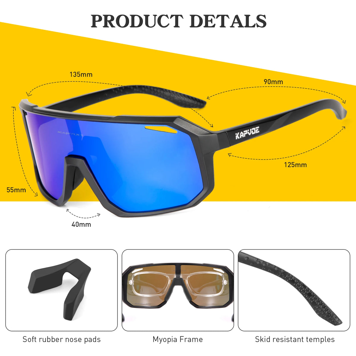 Kapvoe photochromic MTB sunglasses by Corporación Turística with tinted lenses for cycling and outdoor riding.