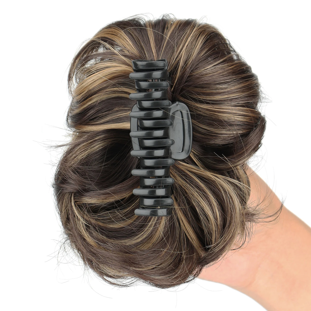 Disheveled hair bun clip from Corporación Turística, showcasing a messy hair accessory with claw clip for casual styling.