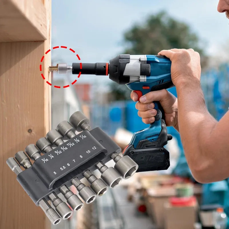Set of 9/14 hexagonal drill bit tips from Corporación Turística, durable tools for precise drilling tasks.