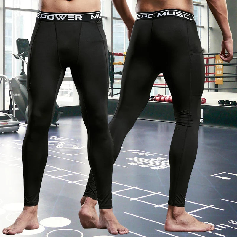 Red men's compression jogger pants by Corporación Turística, featuring a snug fit and athletic design for active wear.