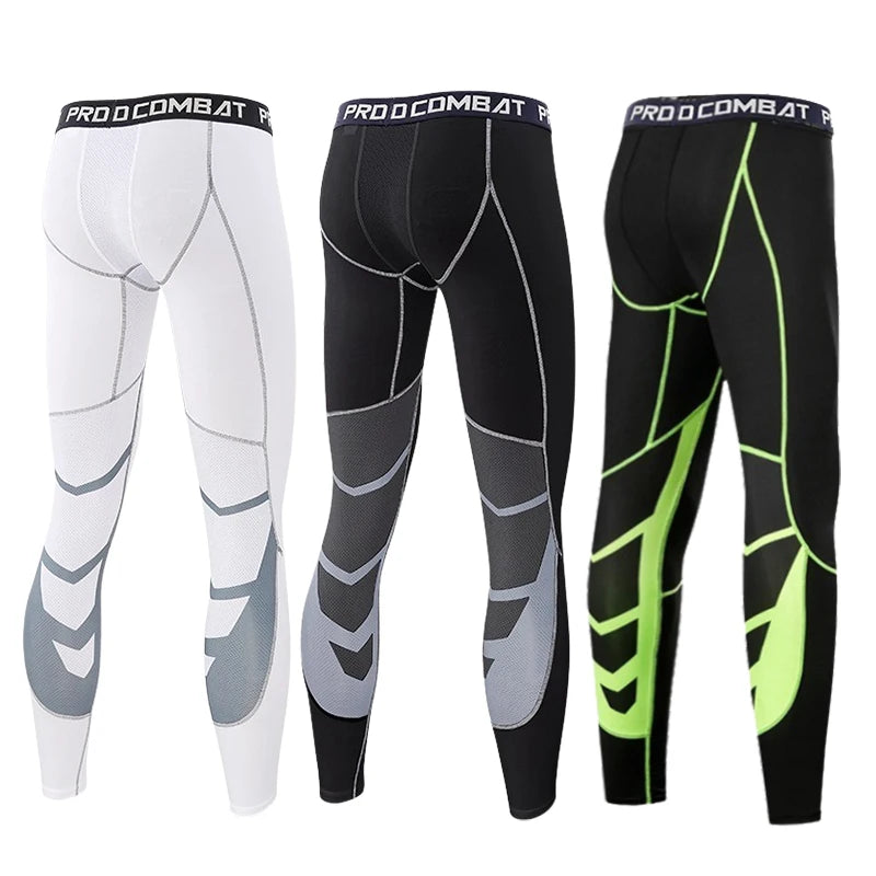 Red men's compression jogger pants from Corporación Turística, stretchy athletic leggings for workouts and active wear.