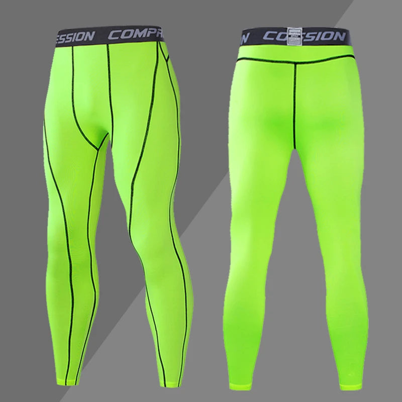 Red men's compression jogger pants from Corporación Turística, stretchy athletic chándal de compresión for active wear.