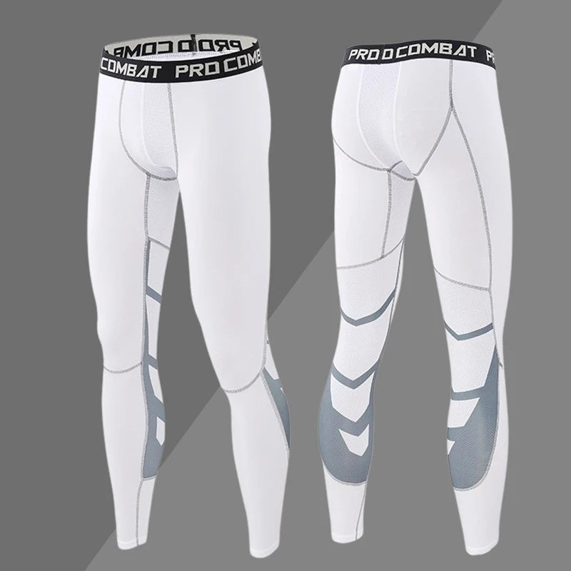 Red men's compression sweatpants by Corporación Turística, showing the elastic waistband and tapered fit for athletic wear.