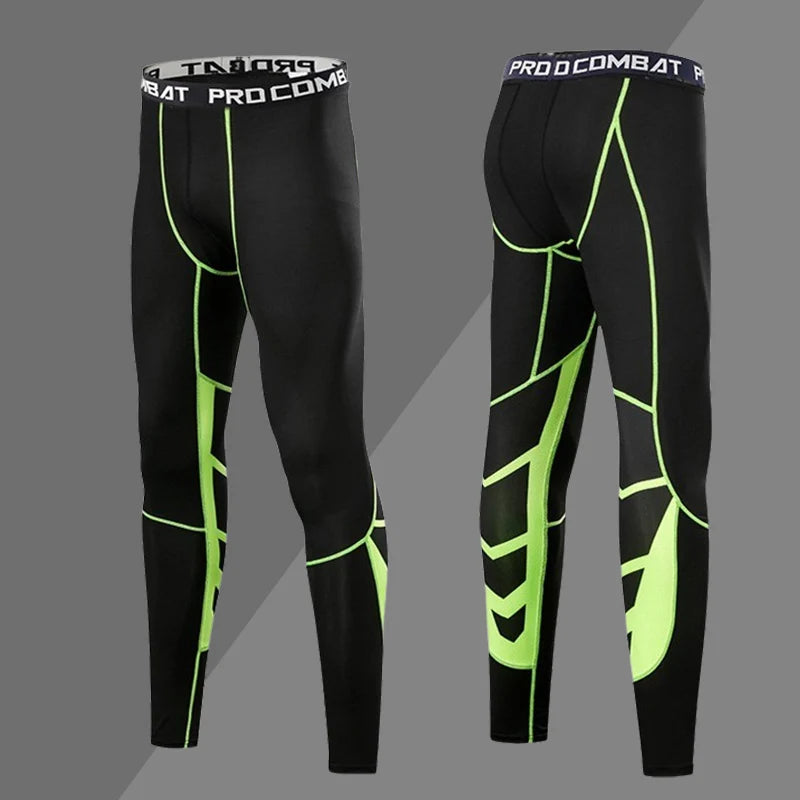 Red men's compression jogger pants from Corporación Turística, stretchy athletic leggings for workout and active wear.
