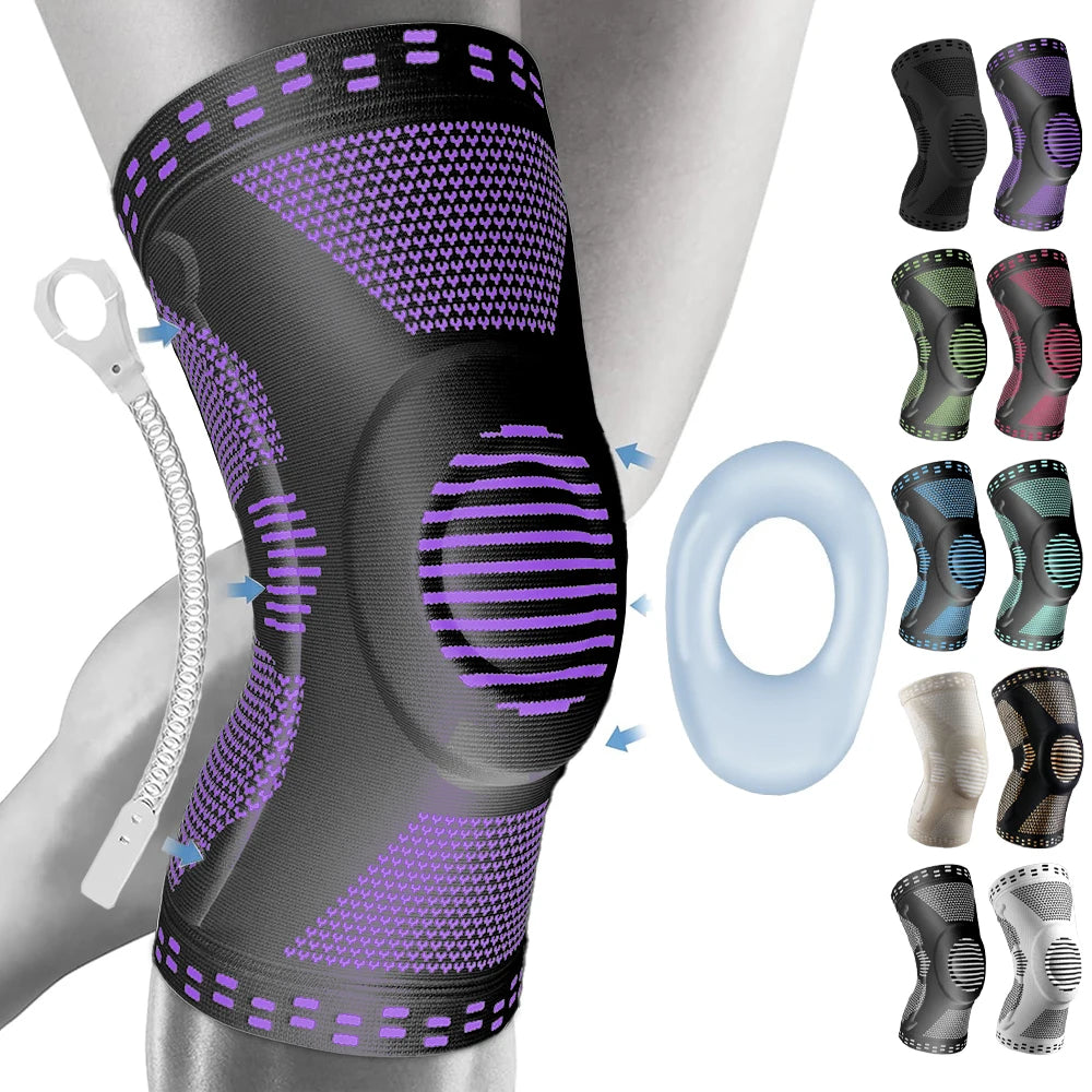 Beige XL sports compression knee brace with patella protection from Corporación Turística, designed for knee support during physical activity.