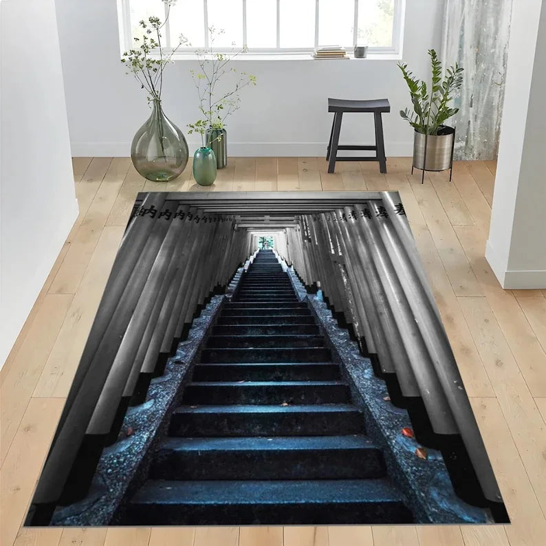 3D optical illusion Abyss infinity rug by Corporación Turística, washable, featuring a mesmerizing deep-space design.