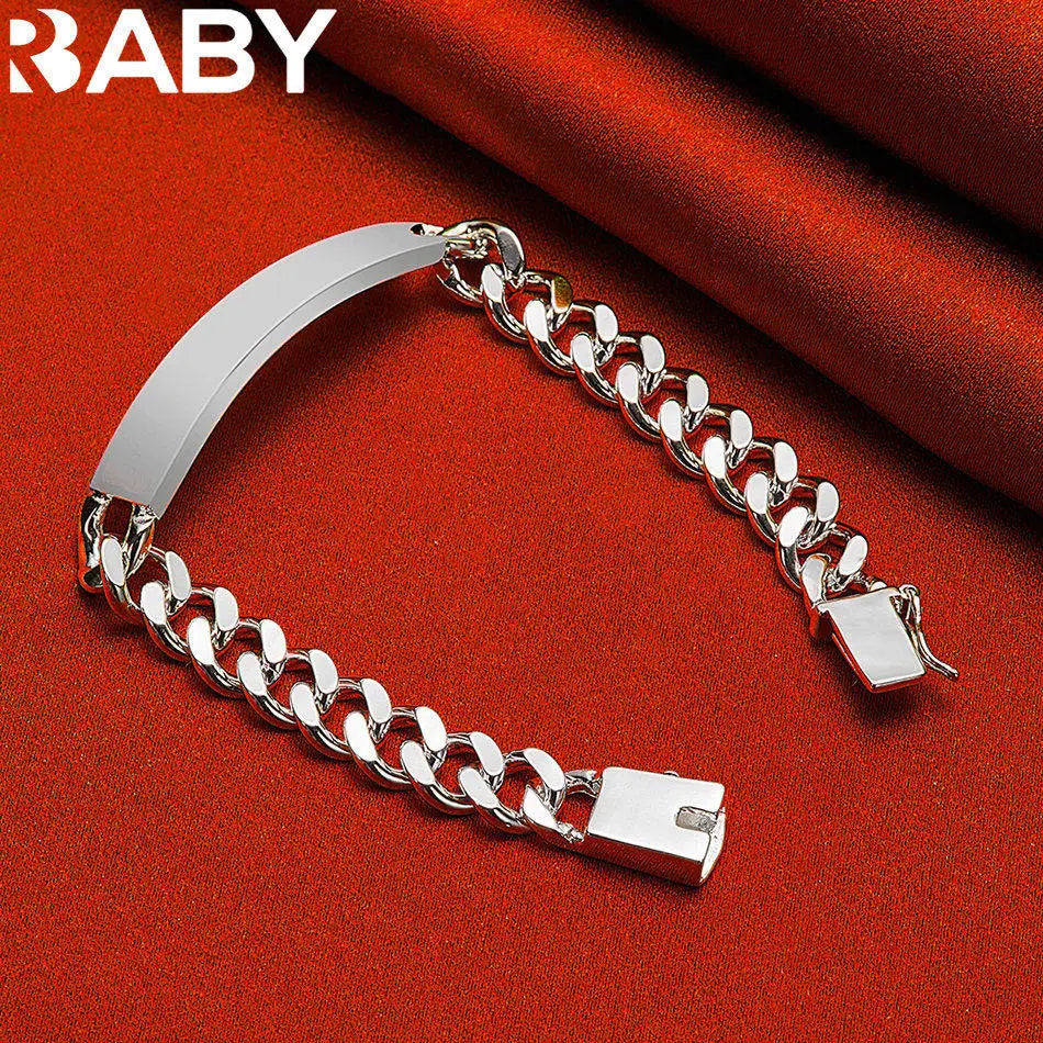 URBABY silver 925 chain bracelet with square links, 20 cm, from Corporación Turística, showcasing a stylish and elegant jewelry design.
