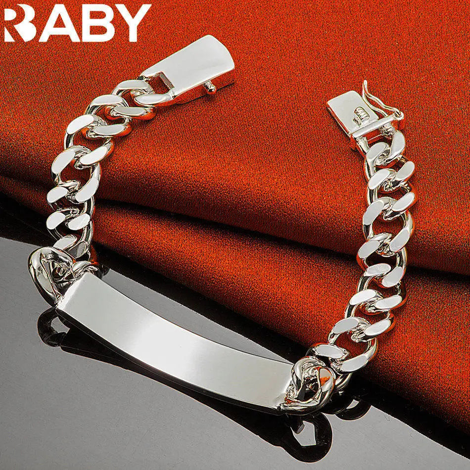 URBABY silver 925 chain bracelet with square links, 20 cm, stylish jewelry for women or teens, crafted by Corporación Turística.