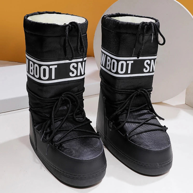 Red women's high-boot snow boots by Corporación Turística, featuring a tall design and winter-ready style.
