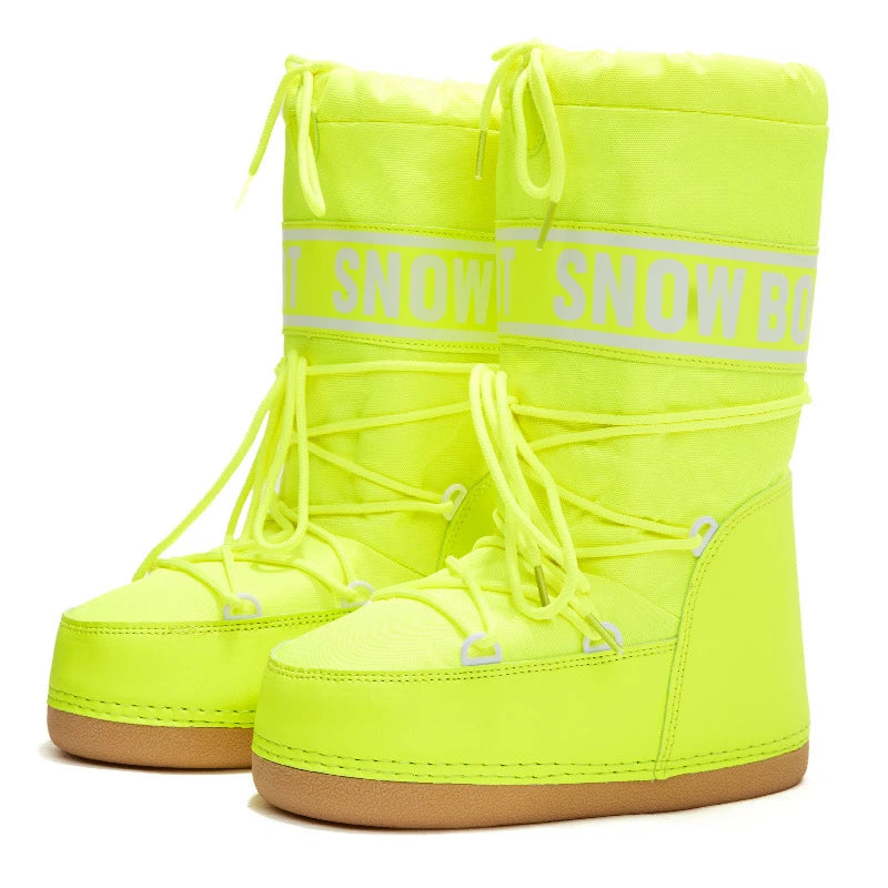 High-top winter boots for women by Corporación Turística, featuring red color and stylish design, ideal for snowy weather.