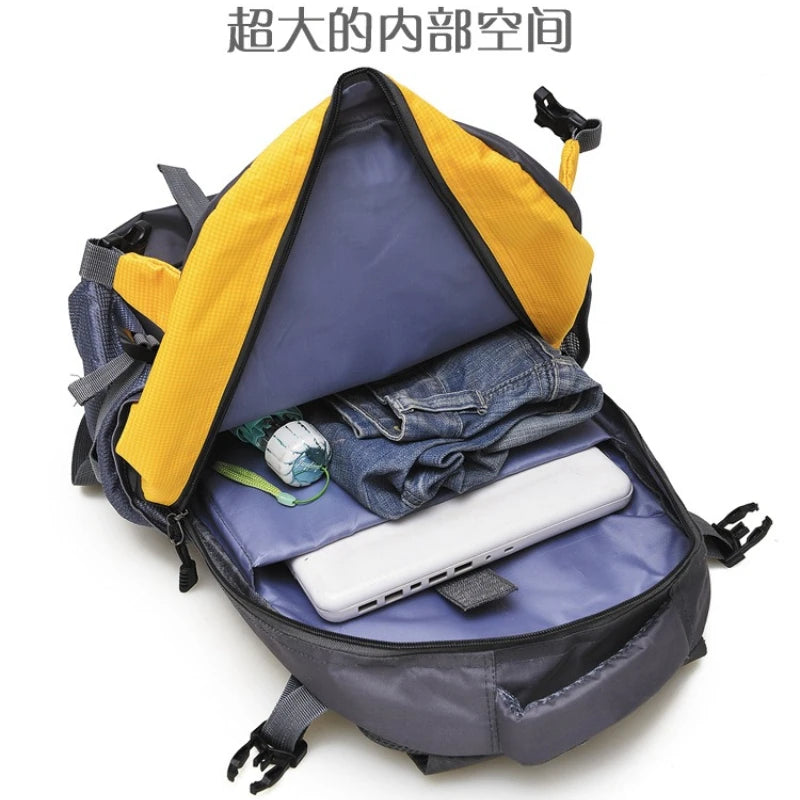 Purple 25L waterproof backpack by Corporación Turística, large capacity travel and hiking mochila with durable waterproof material.
