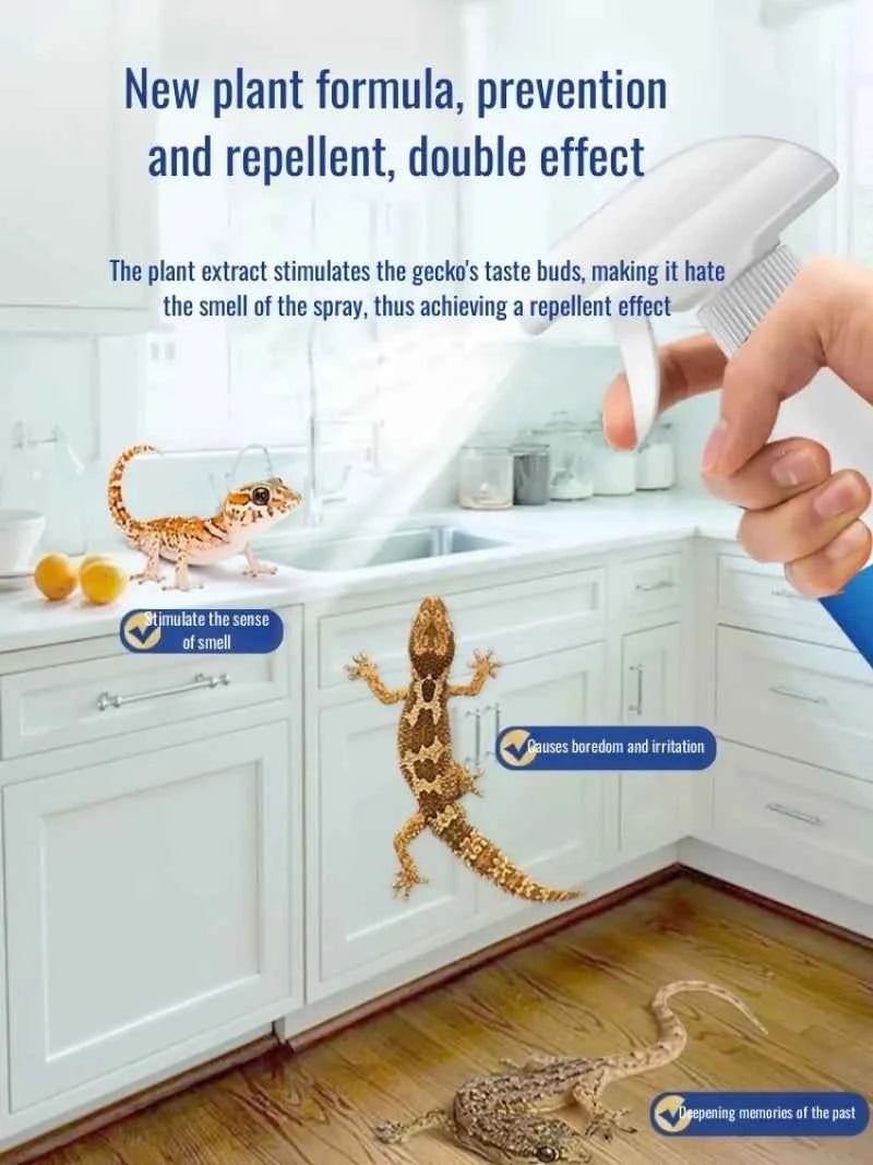 Potent Gecko Repellent Spray by Corporación Turística in a 260ml bottle, designed to naturally repel geckos effectively.