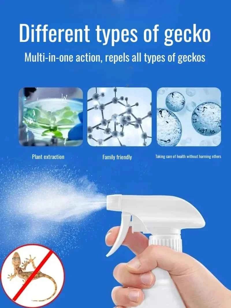 Potente spray repelente de geckos en botella de 260ml de Corporación Turística, para mantener alejados a los geckos.