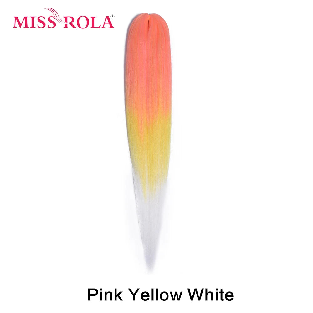 Miss Rola synthetic 26-inch Kanekalon hair extension, 75g, showing the textured, shiny synthetic hair in a natural style.