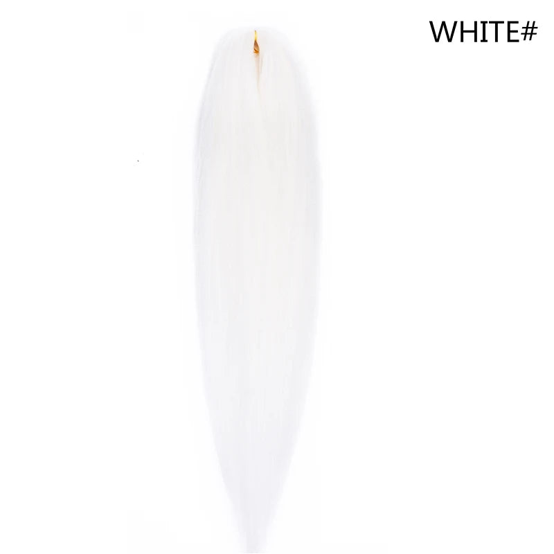 Miss Rola synthetic 26-inch Kanekalon hair extension, 75g, showing long, straight synthetic hair with natural shine.