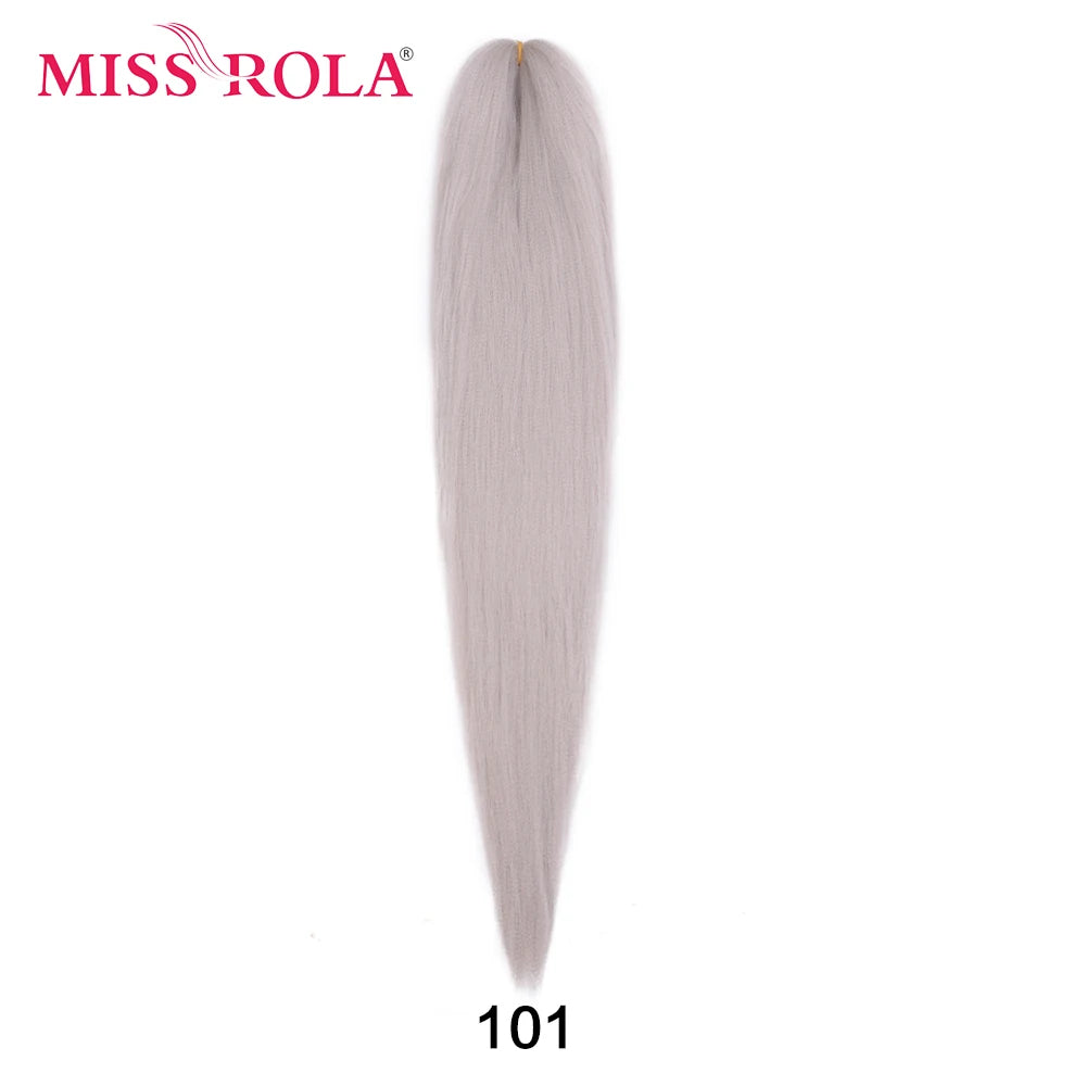 Miss Rola synthetic 26-inch Kanekalon hair extension, 75g, natural black color, showing the textured, lightweight synthetic hair bundle.