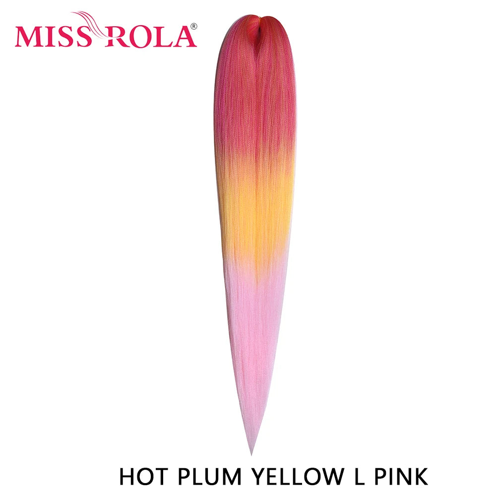 Miss Rola synthetic 26-inch hair extension in Kanekalon, 75g, displayed in natural black color, ideal for hair styling.