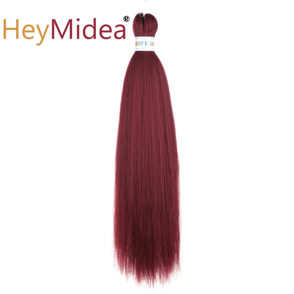 Synthetic 26-inch hair extensions from Corporación Turística, showing long, straight, shiny synthetic hair for versatile styling.
