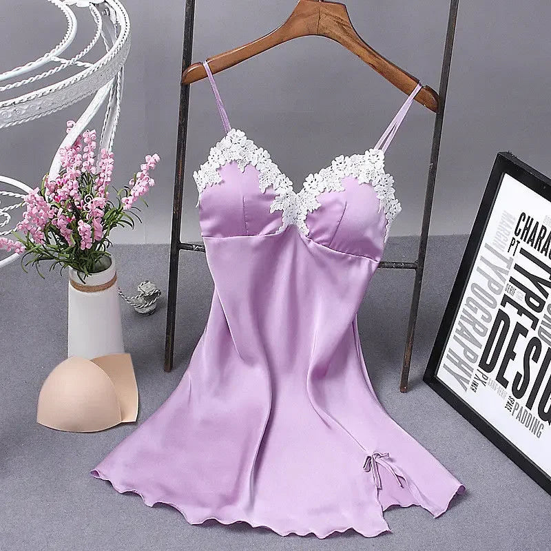 Red silk summer women’s babydoll dress with a loose, flowing design and delicate fabric for a comfortable, stylish look.