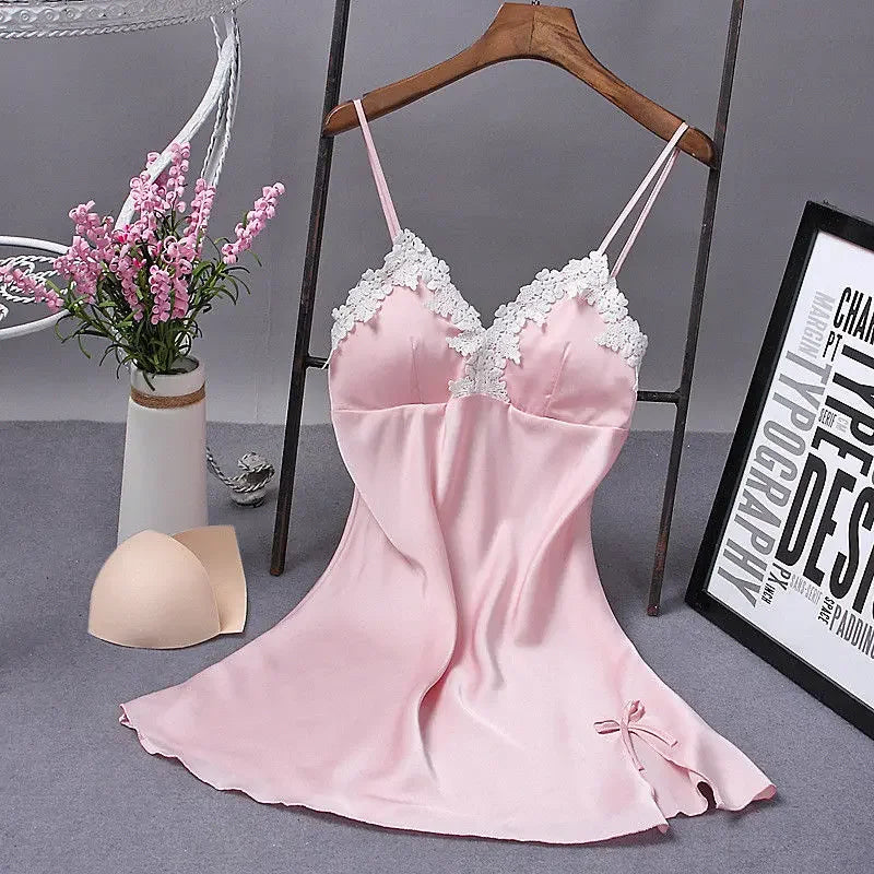 Red silk summer babydoll dress for women, featuring a lightweight, flowy design perfect for warm weather.