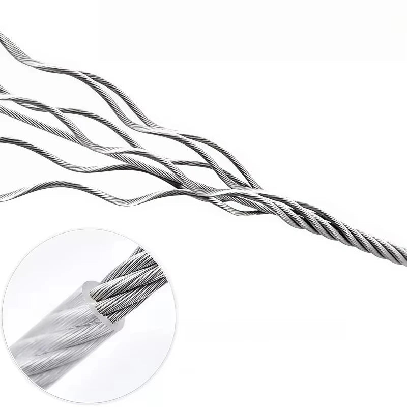 Stainless steel versatile clothesline cord by Corporación Turística, 2 meters long, durable for hanging clothes.