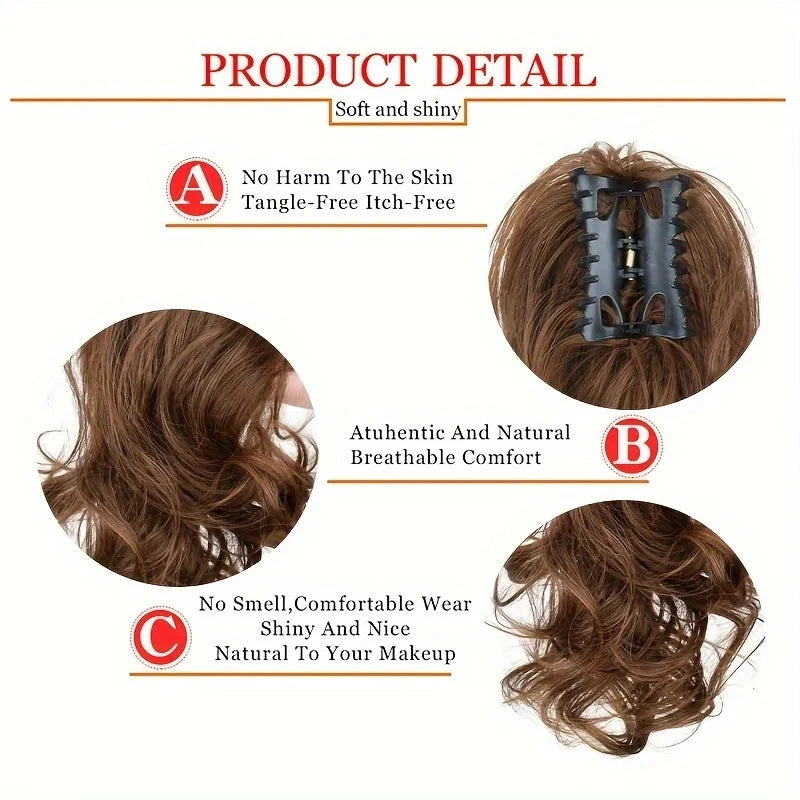 Synthetic 12-inch ponytail extensions from Corporación Turística, with long, sleek hair visible in the image.