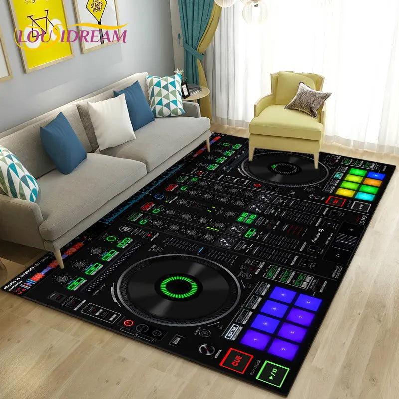 3D DJ music keyboard area rug by Corporación Turística featuring colorful musical-themed graphics on a 70x100cm carpet.