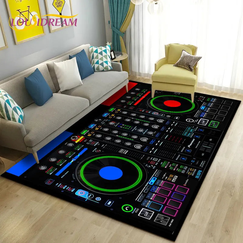 3D DJ music keyboard area rug by Corporación Turística with colorful musical keyboard design on a 70x100cm carpet.