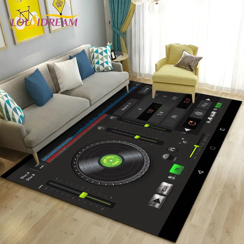 3D DJ music keyboard area rug by Corporación Turística, featuring vibrant musical instrument design on a 70x100cm carpet.