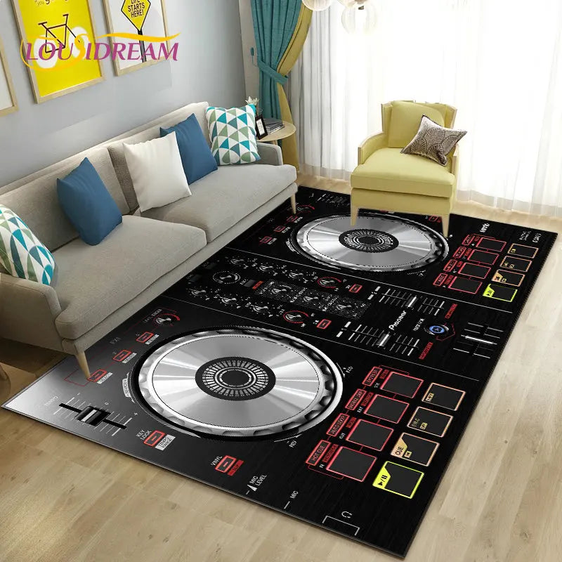 3D DJ music keyboard area rug by Corporación Turística, featuring vibrant musical instrument and DJ-themed design on a 70x100cm mat.