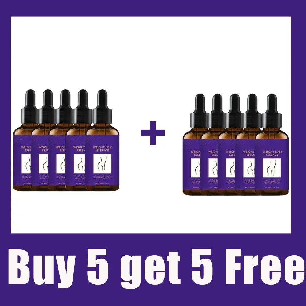 Set of three essential oils by Corporación Turística for rapid weight loss in 7 days, featuring natural plant extracts in small bottles.
