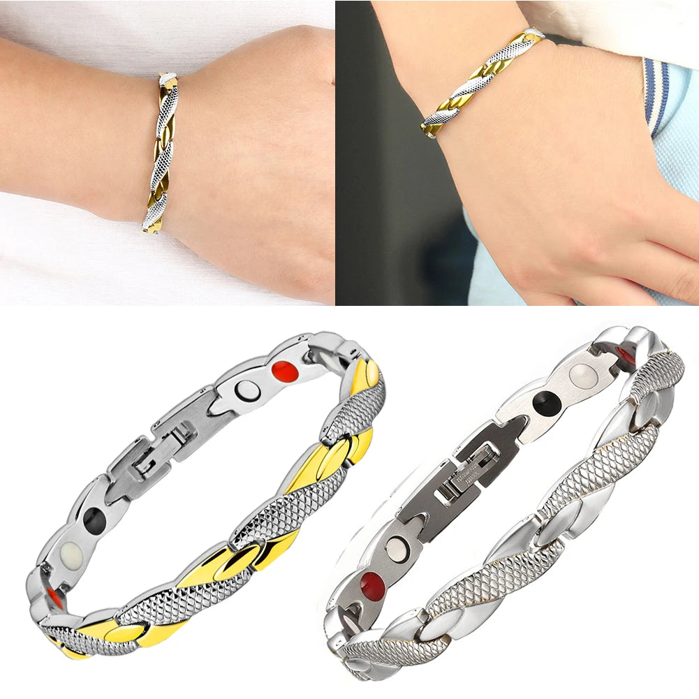 Germanium bracelet with magnetic chain from Corporación Turística, designed for health and energy support.