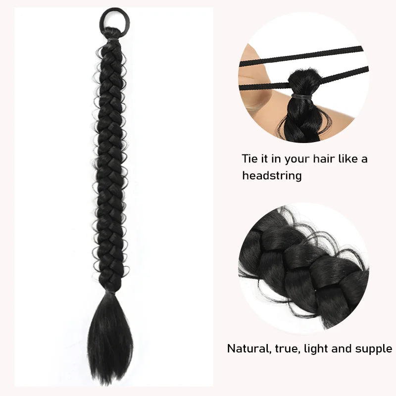 Trenzadas extensiones de cabello en cola de caballo de Corporación Turística, natural y de alta calidad para peinados elegantes.