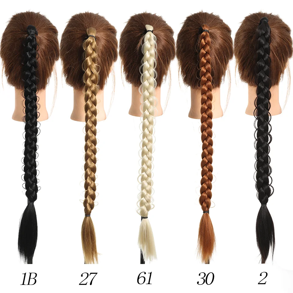 Trenzed ponytail hair extensions by Corporación Turística, featuring sleek, woven synthetic hair for a stylish look.
