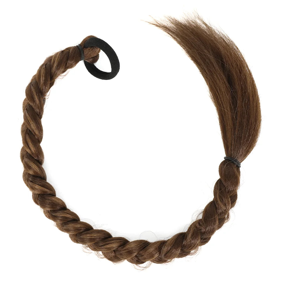 Trenzadas extensiones de cabello en cola de caballo de Corporación Turística, natural y con estilo trenzado para peinados elegantes.